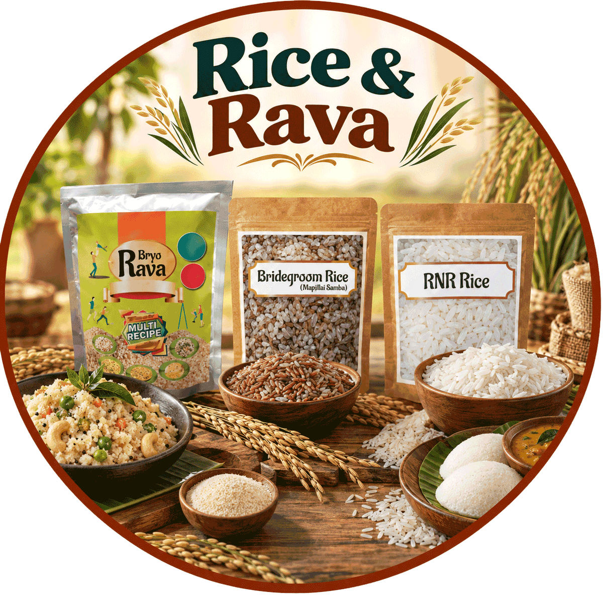 Ammae rice, millets and rava collection featuring traditional grains for everyday home cooking