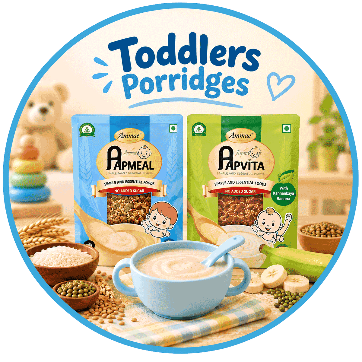 Ammae baby porridge and weaning foods made with carefully selected grains for babies aged 6 months and above